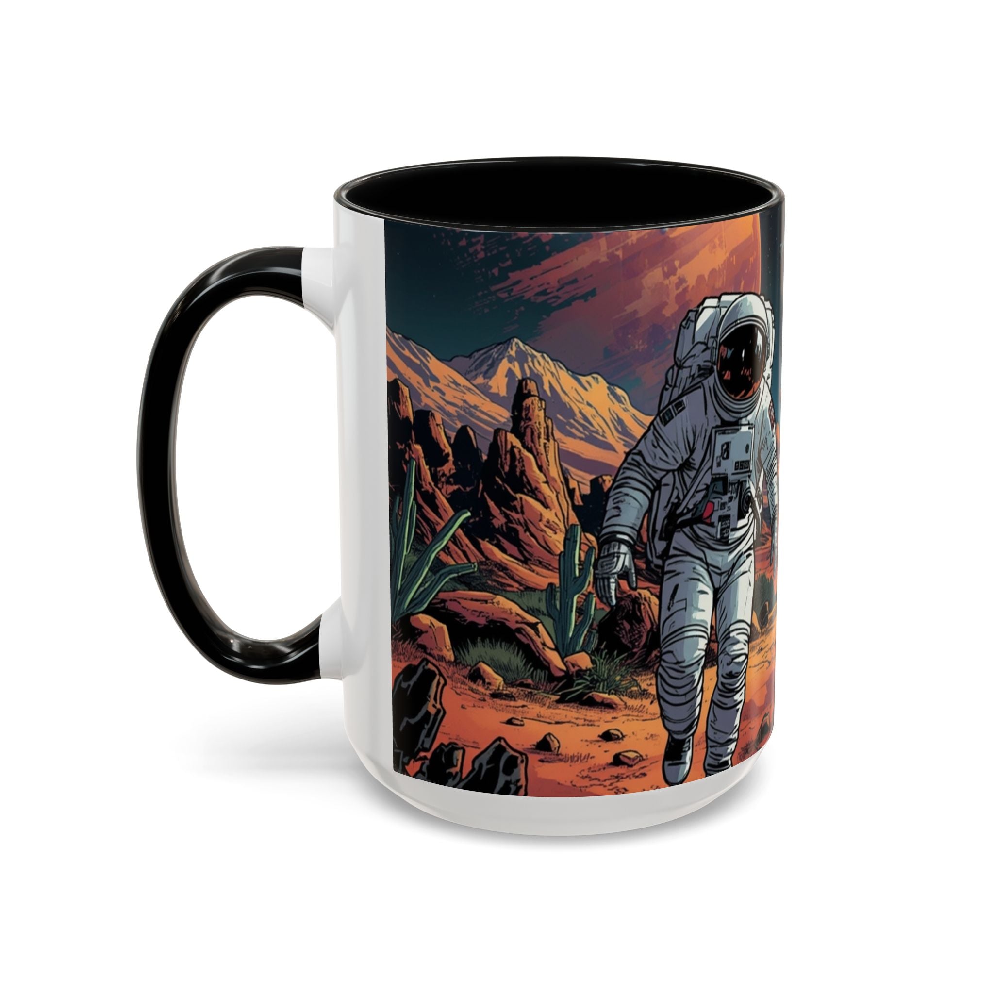 spacemen and aliens on planet Astronaut Adventure Coffee Mug - 11oz & 15oz