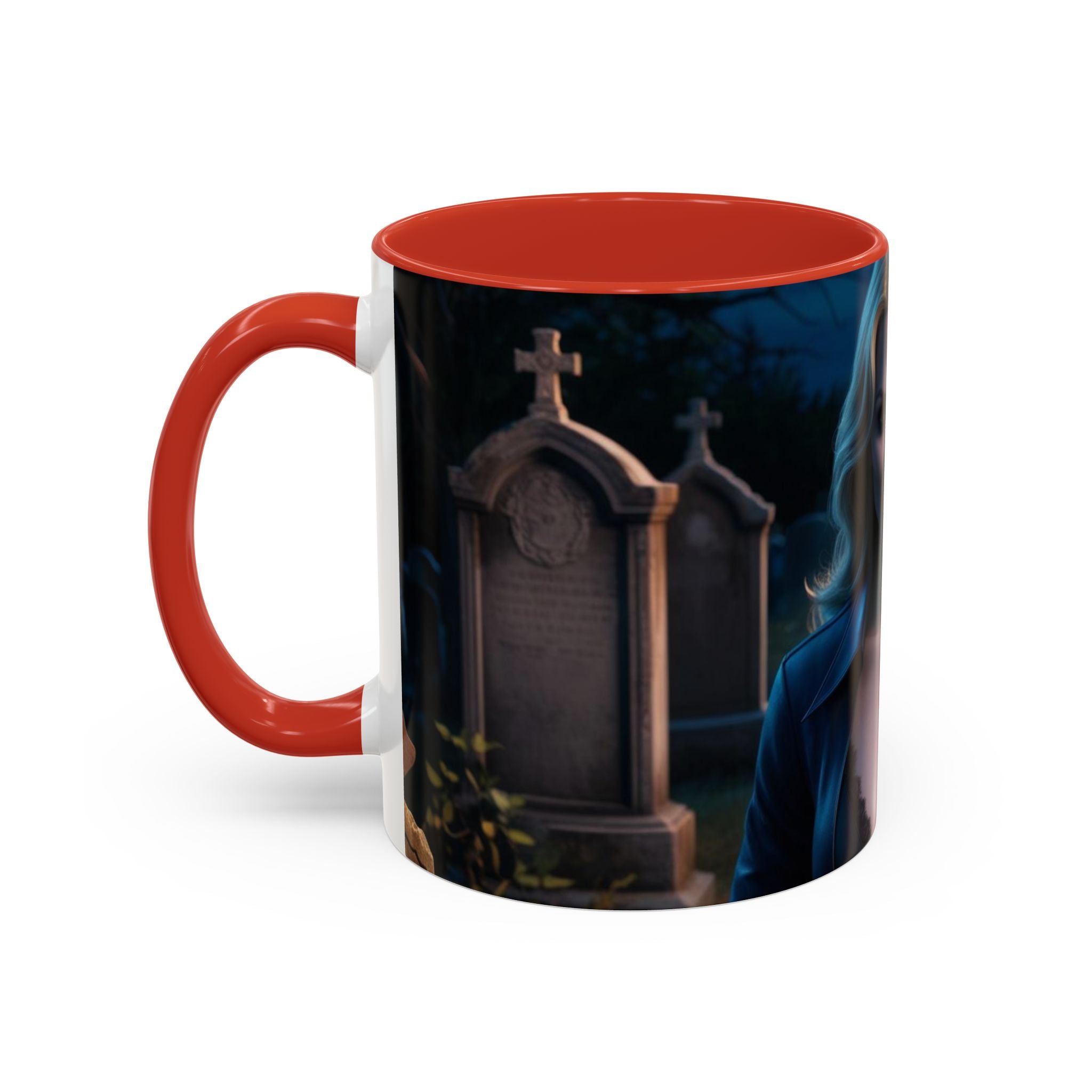 Vampire Beauty Coffee Mug – Gothic Graveyard Accent Mug fantasy horror