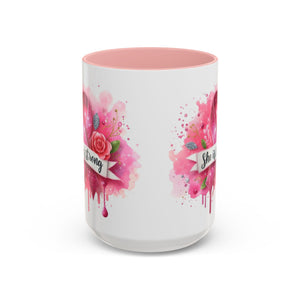 Empowering Pink Ribbon Coffee Mug - She Is Strong, Inspirational Gift for Breast Cancer Awareness, Motivational Drinkware, Supportive [...]