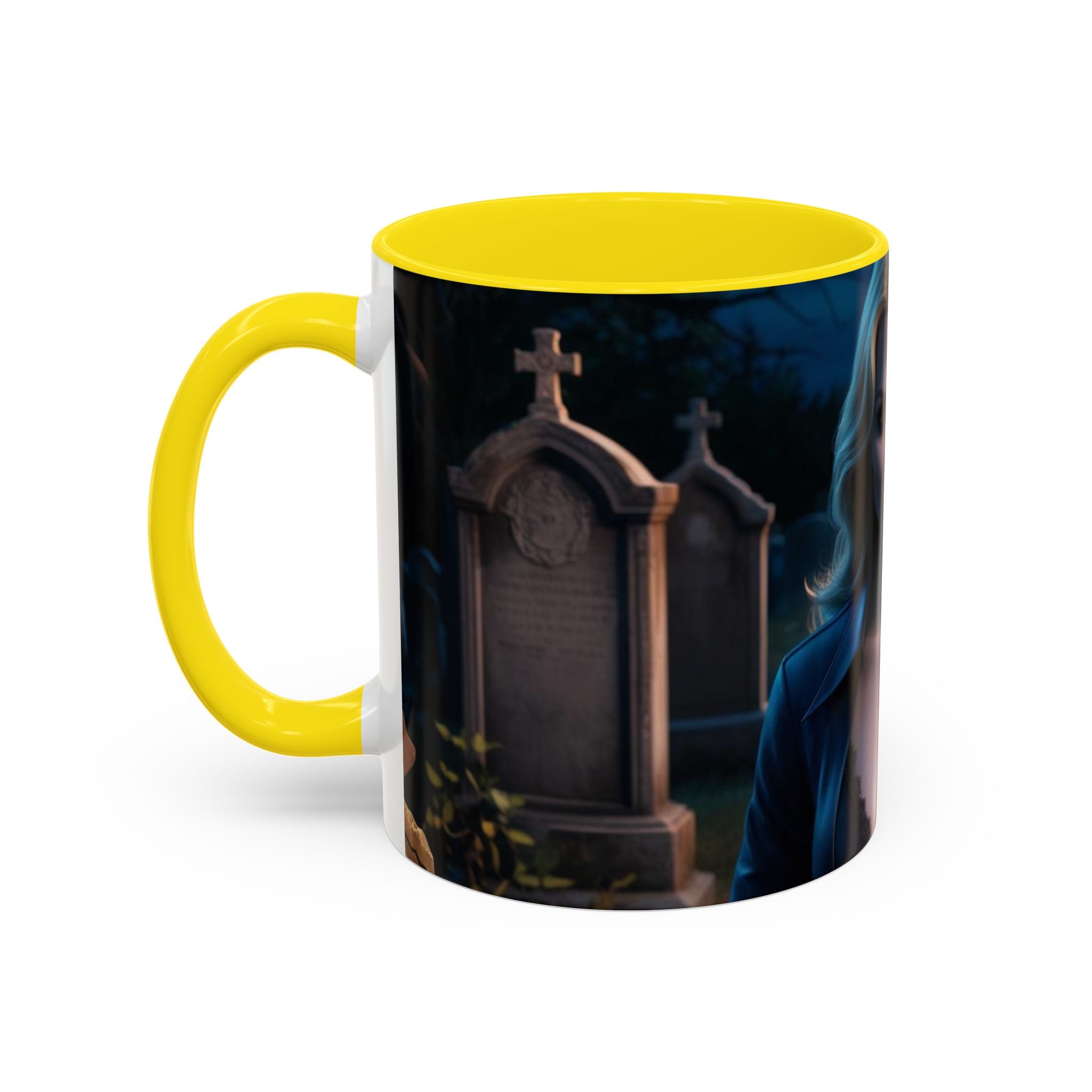 Vampire Beauty Coffee Mug – Gothic Graveyard Accent Mug fantasy horror