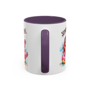 Summer Time Accent Coffee Mug - 11oz & 15oz funny cute girl floating