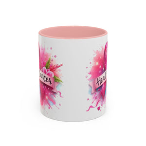 Pink Ribbon Healing Coffee Mug | Support Cancer Awareness | Inspirational Gift | Breast Cancer Support | 11oz & 15oz Options