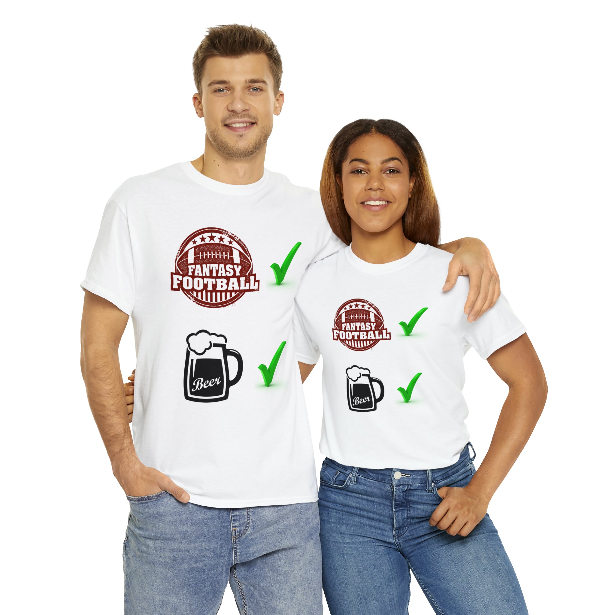 Fantasy football and beer Unisex Heavy Cotton Tee