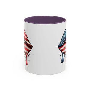 Patriotic Lip Print Coffee Mug – 11oz & 15oz