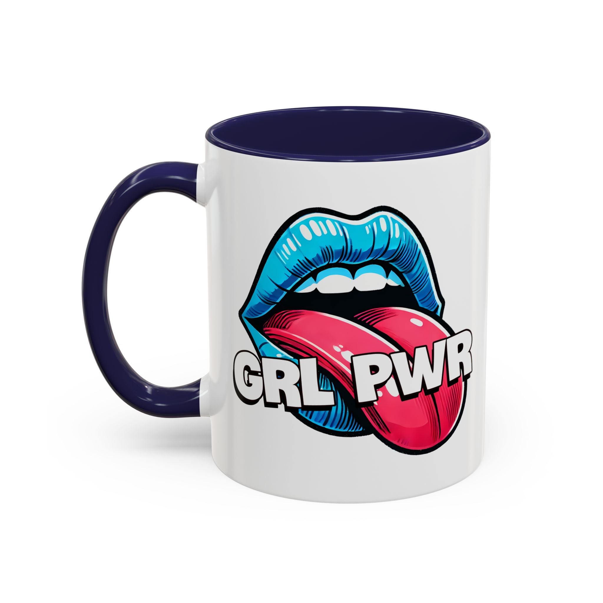 GRL PWR Accent Coffee Mug - Bold Fun Design for Empowerment, Great Gift for Friends, Coffee Lovers, Birthdays, and Celebrations