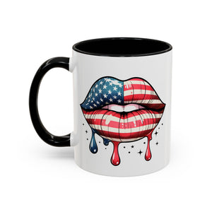 Patriotic Lip Print Coffee Mug – 11oz & 15oz
