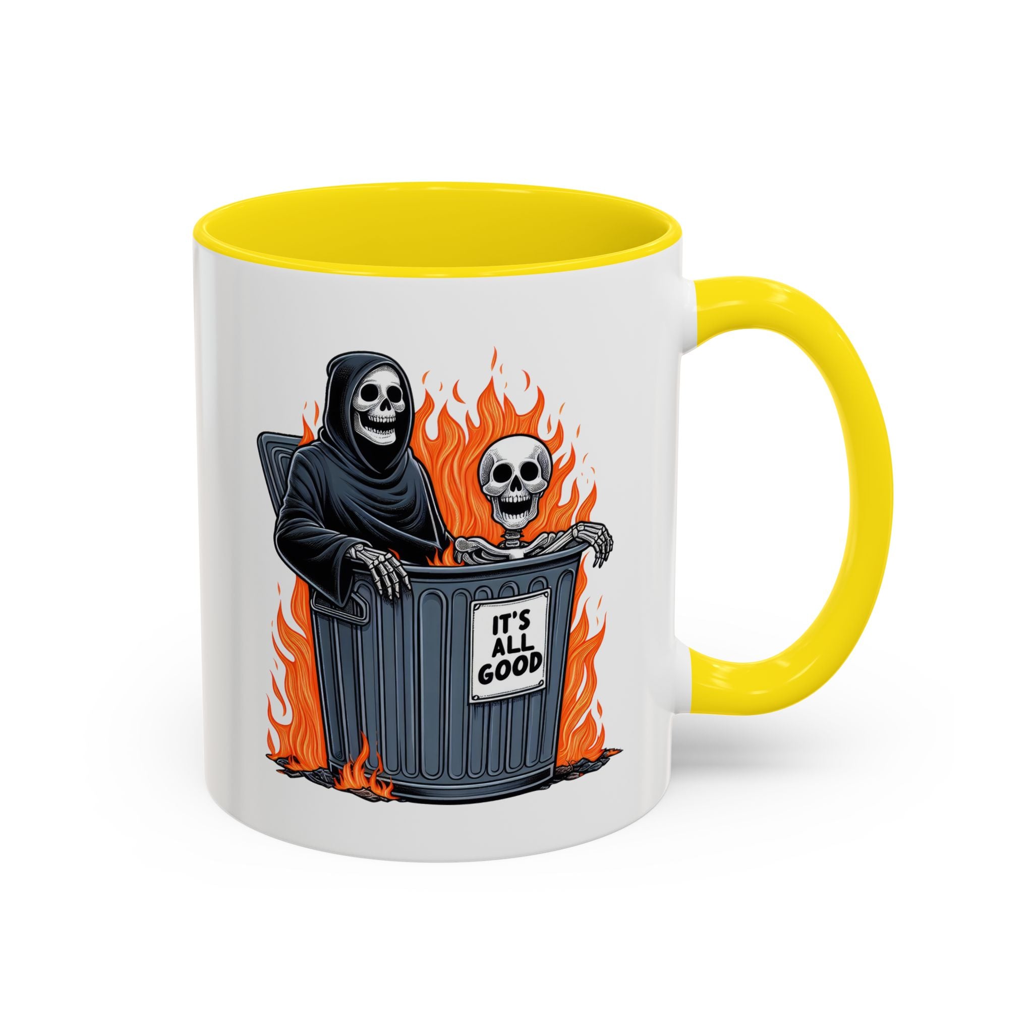 Funny Grim Reaper Coffee Mug - Perfect for Halloween, Gift for Friends, Quirky Kitchen Decor, Novelty Drinkware