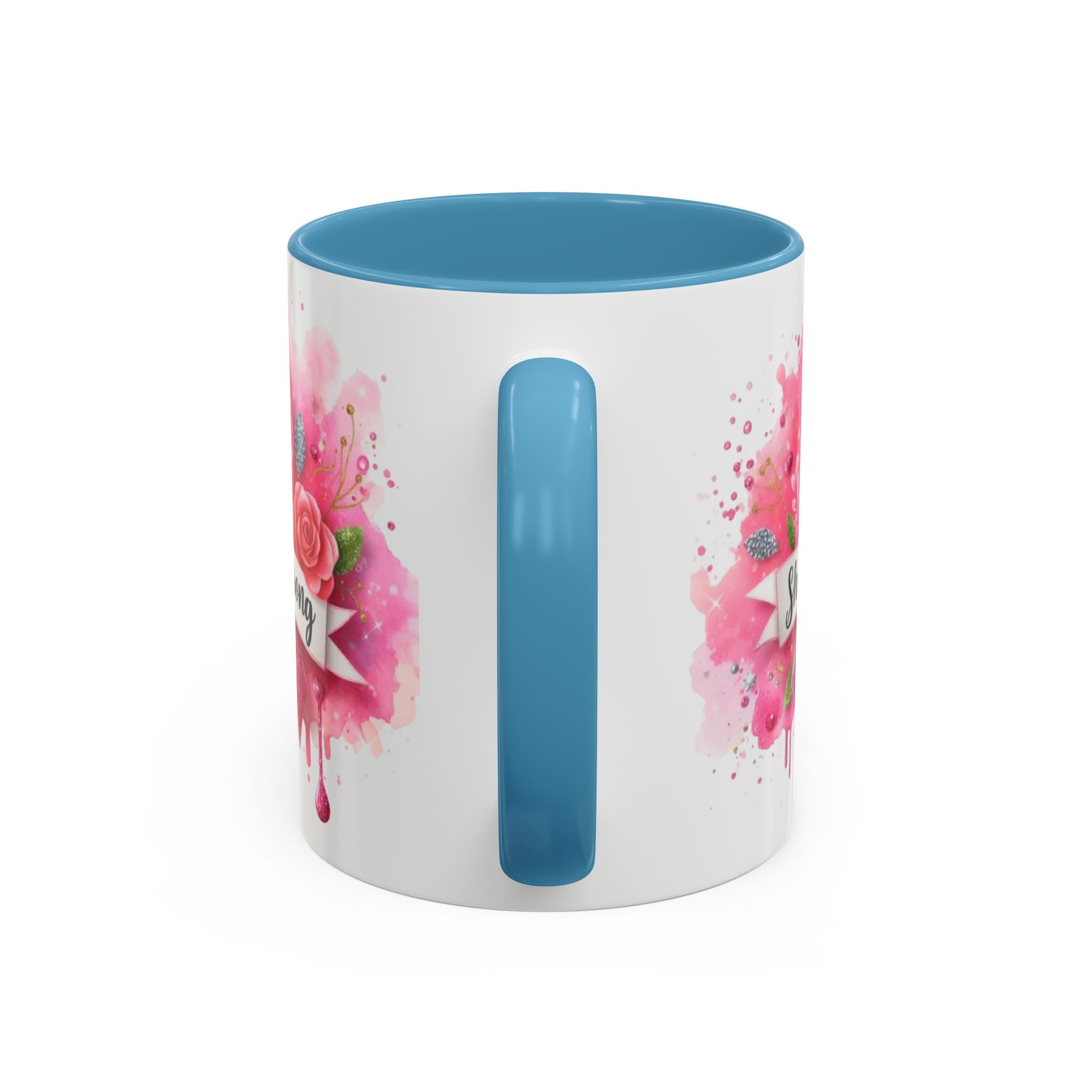 Empowering Pink Ribbon Coffee Mug - She Is Strong, Inspirational Gift for Breast Cancer Awareness, Motivational Drinkware, Supportive [...]