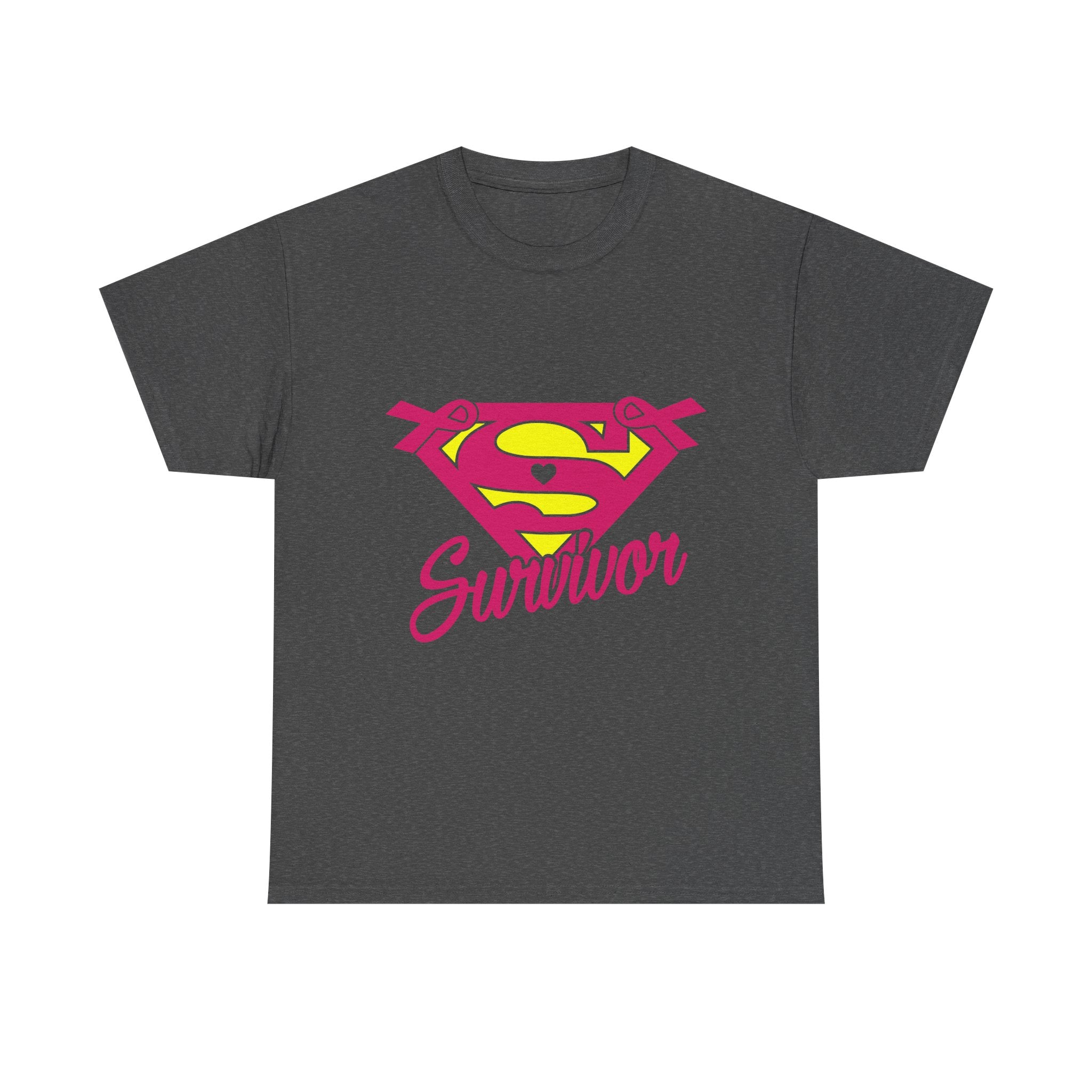 Super Survivor Unisex Heavy Cotton Tee, Support Cancer Awareness Shirt, Inspirational T-Shirt, Gift for Survivors, Motivational Apparel