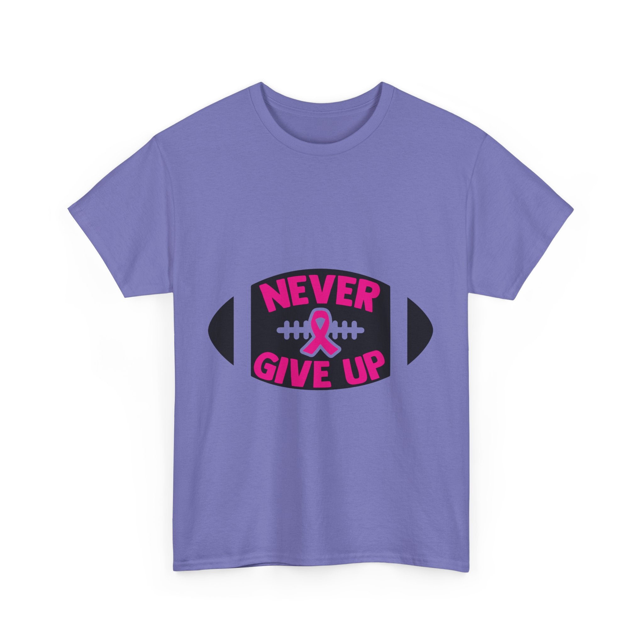 Motivational Football Tee, Never Give Up Shirt, Unisex Cotton T-shirt, Support Awareness, Athletic Gift, Sportswear, Inspirational Apparel