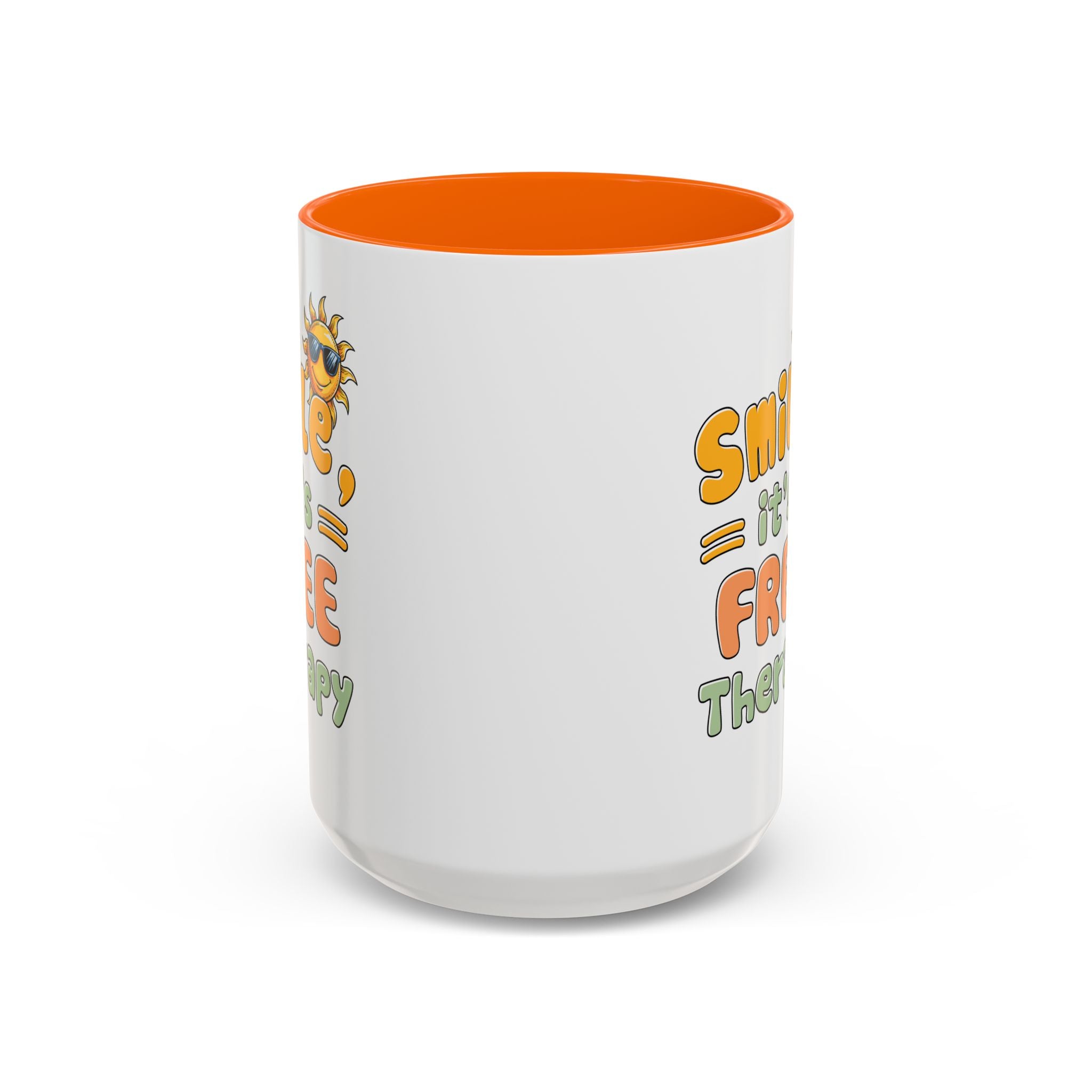 Smile It's Free Therapy Coffee Mug - Fun & Cheerful Accent Mugs for Brightening Your Day