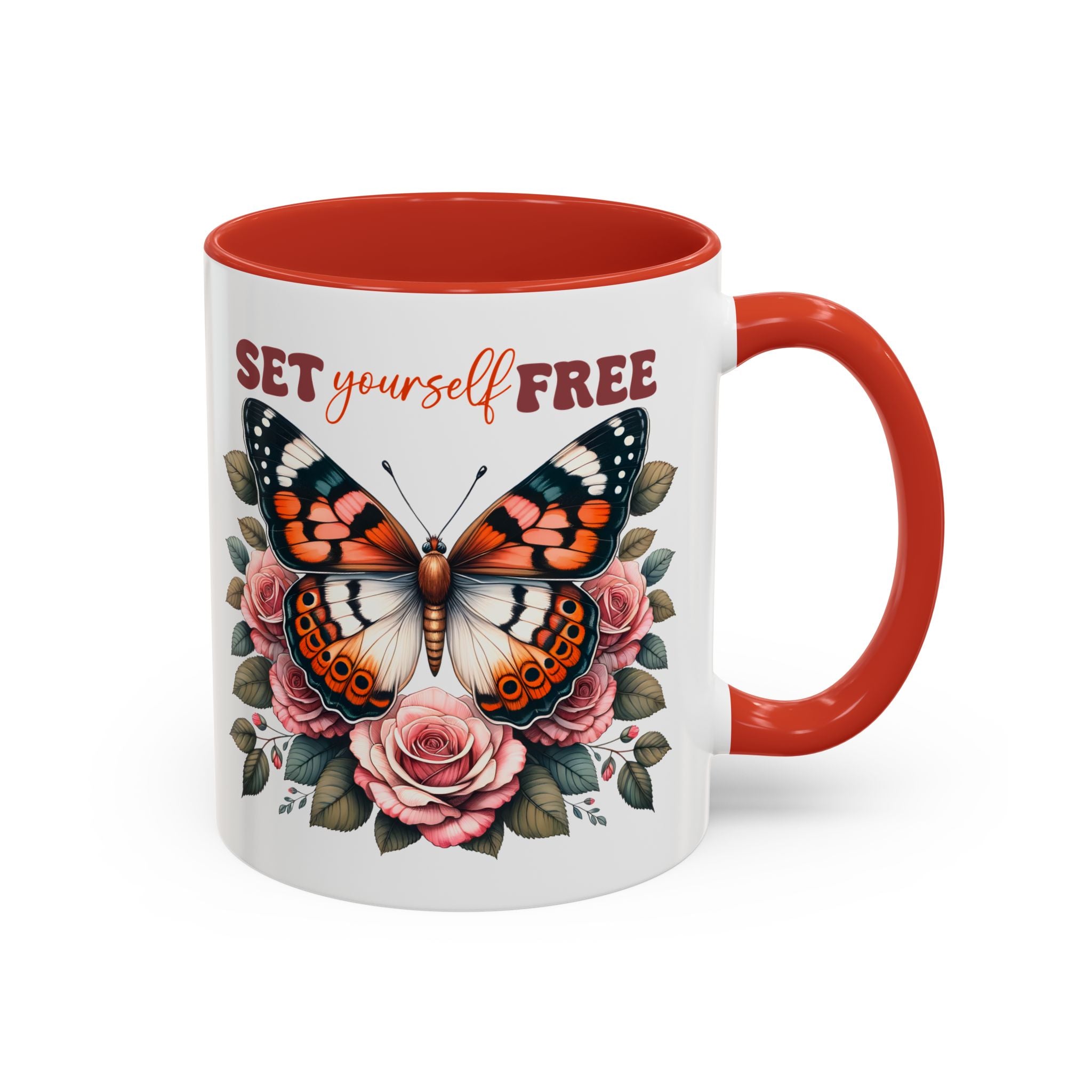 Butterfly Inspiring Coffee Mug - Set Yourself Free positive vibe mental health freedom