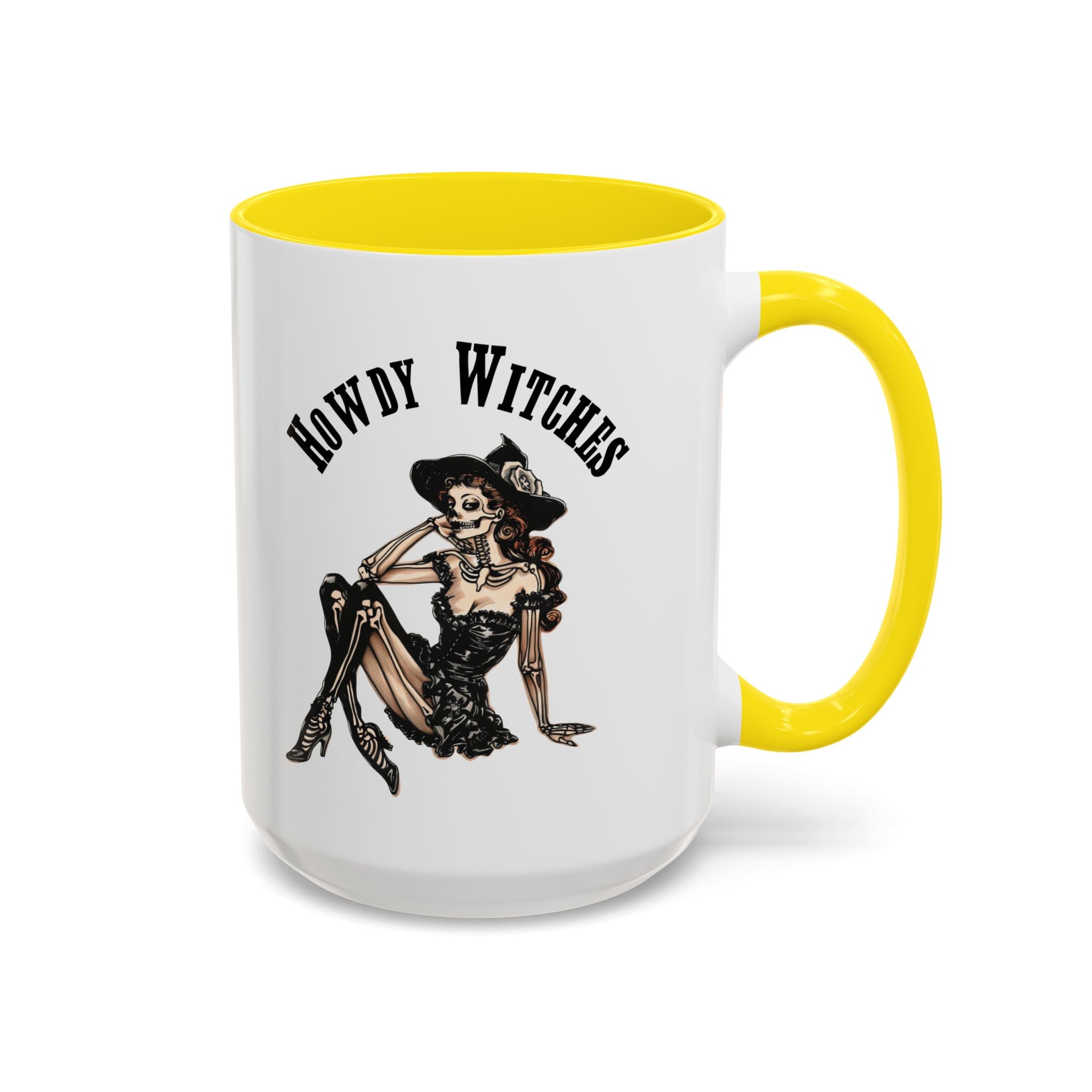 Howdy Witches Coffee Mug - Spooky Halloween Mug, Gift for Witches, Witchy Decor, Gothic Coffee Cup, Skeleton Design