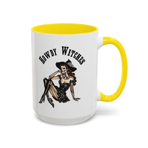 Howdy Witches Coffee Mug - Spooky Halloween Mug, Gift for Witches, Witchy Decor, Gothic Coffee Cup, Skeleton Design