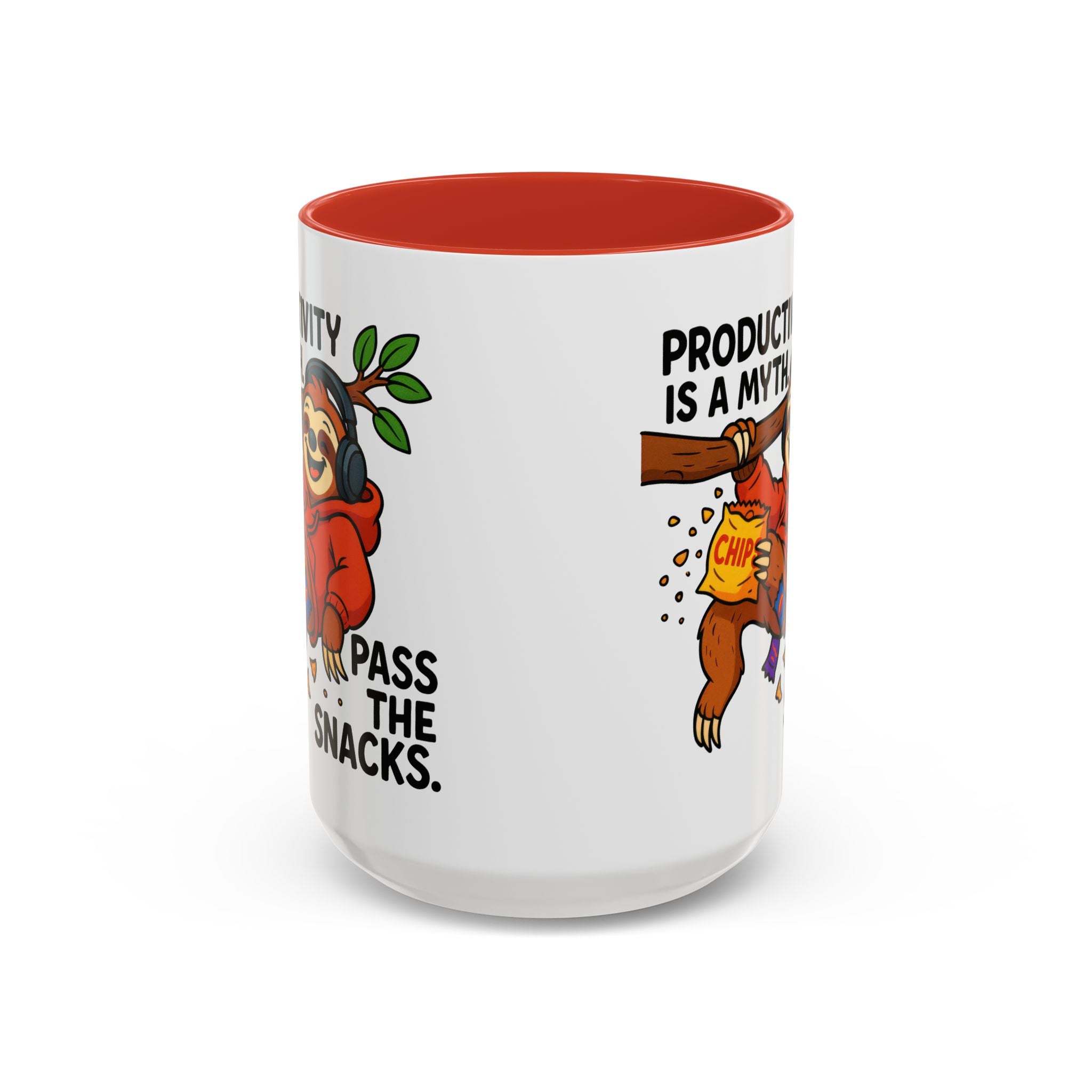 Funny Sloth Coffee Mug, Humor Mug Gift, Productivity Myth Mug, Cute Sloth Cup, Quirky Office Mug
