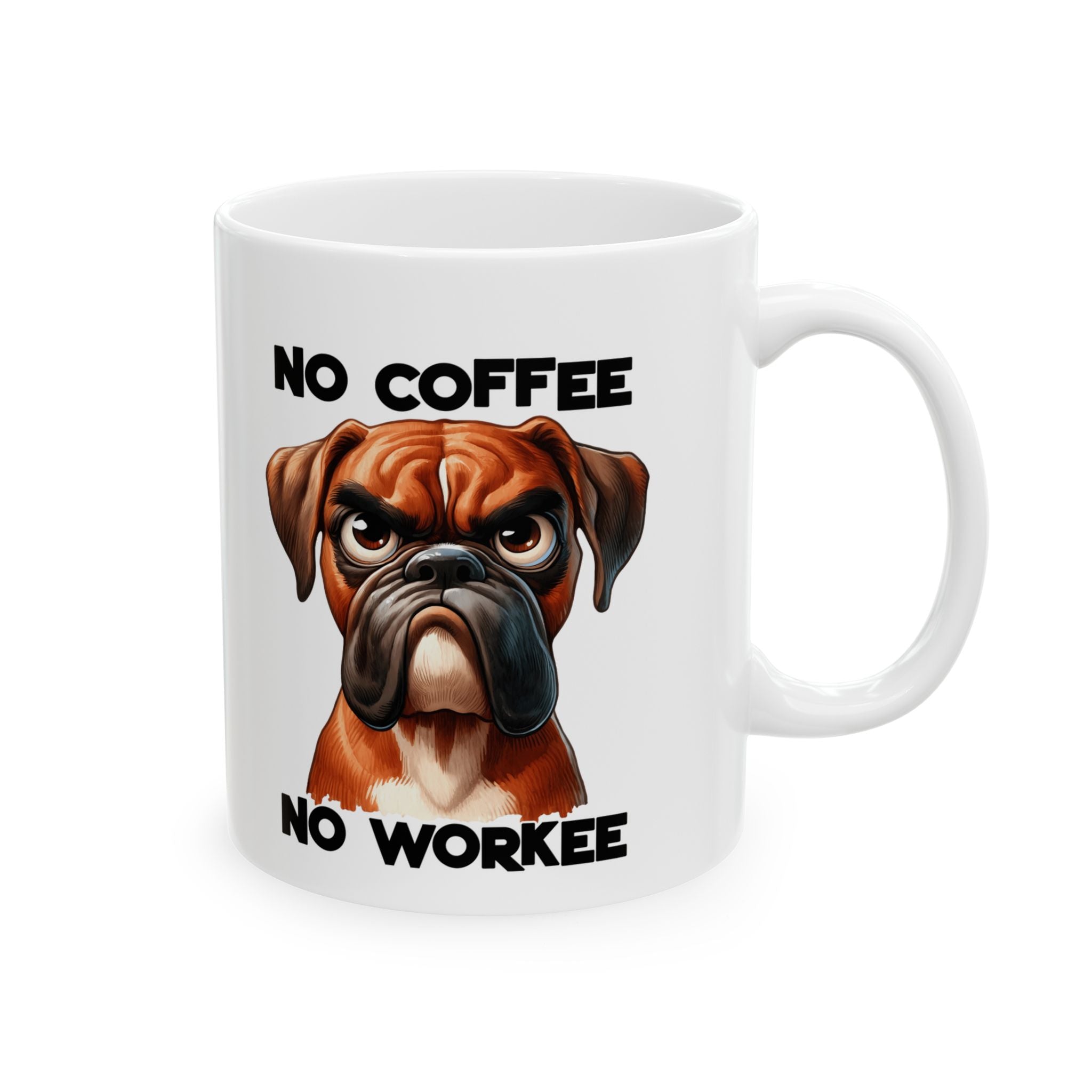 no coffee no workee funny dog Ceramic Mug, (11oz, 15oz)