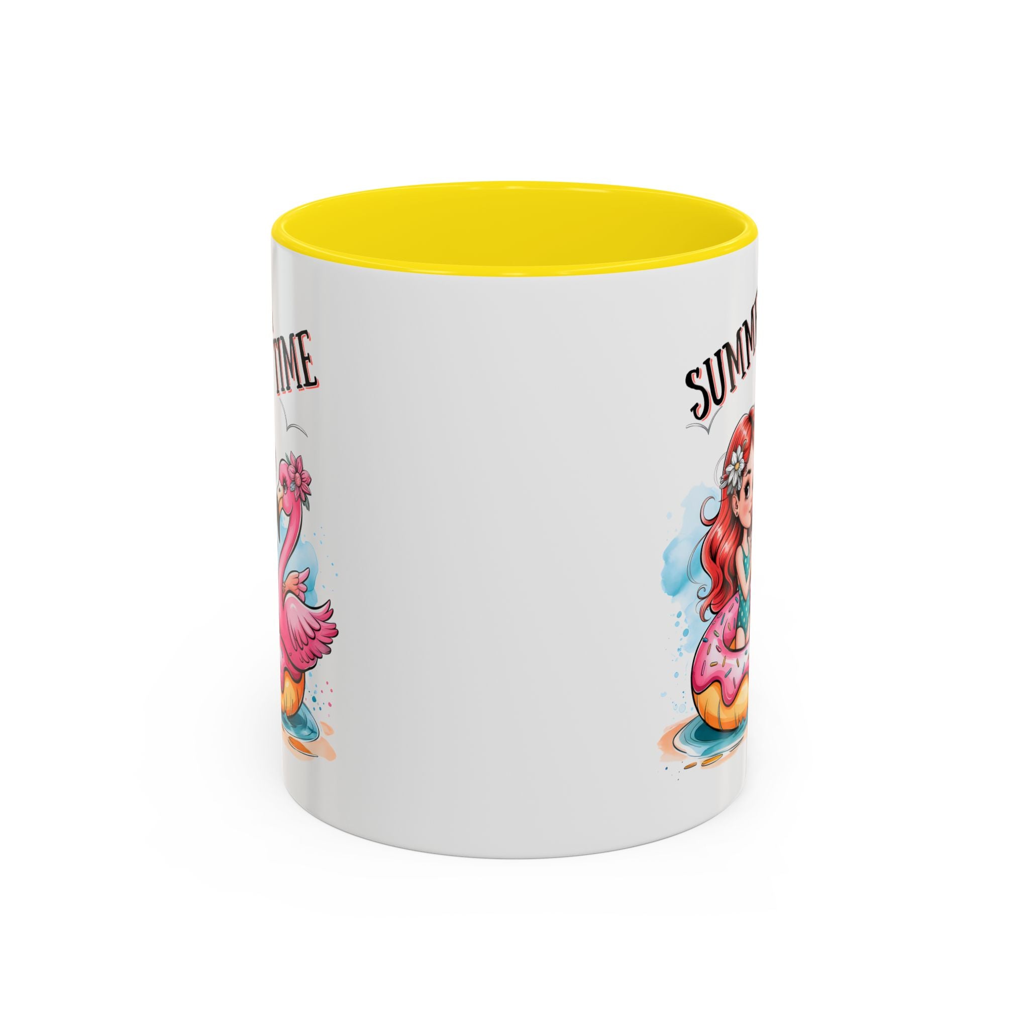 Summer Time Accent Coffee Mug - 11oz & 15oz funny cute girl floating