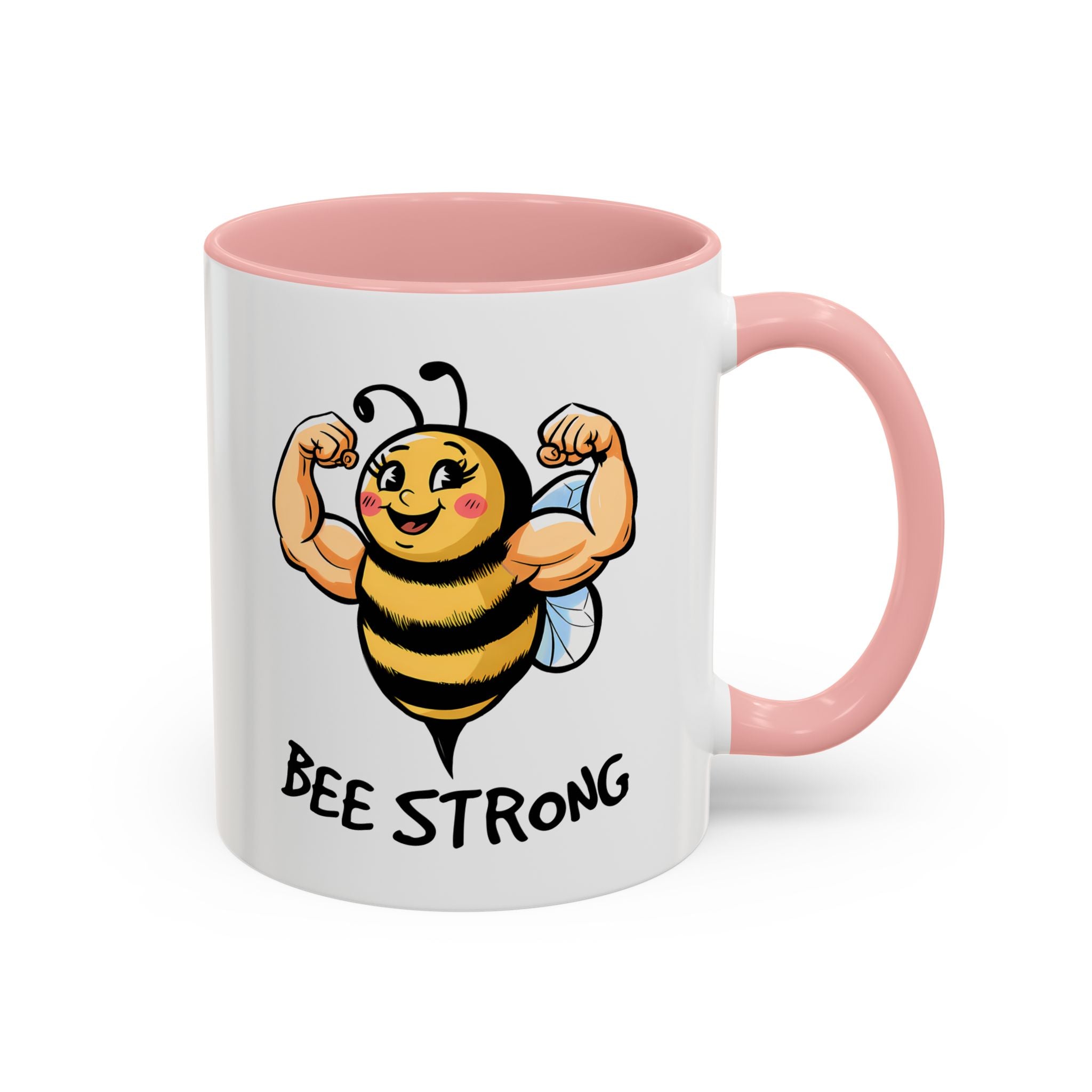 Bee Strong Accent Coffee Mug - Motivational Mug for Strength and mental health