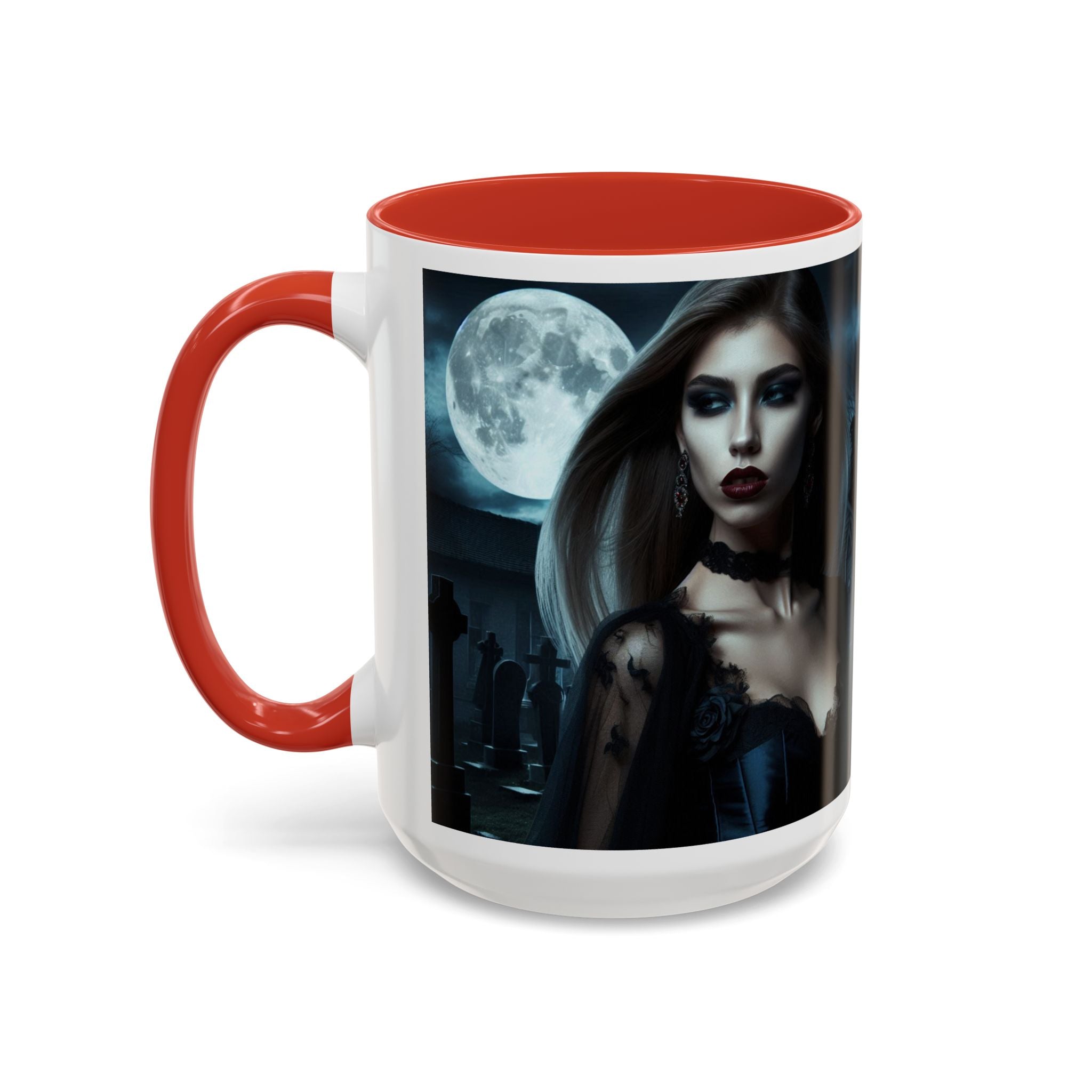 sexy young woman vampire Gothic Moonlit Accent Coffee Mug - 11 or 15oz