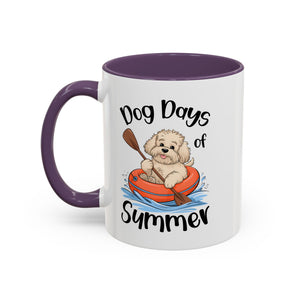 Dog Days of Summer Coffee Mug, Cute Dog Mug, Pet Lover Gift, Summer Vibes, Beach Decor, Fun Pet Cup, Canoeing Dog Design