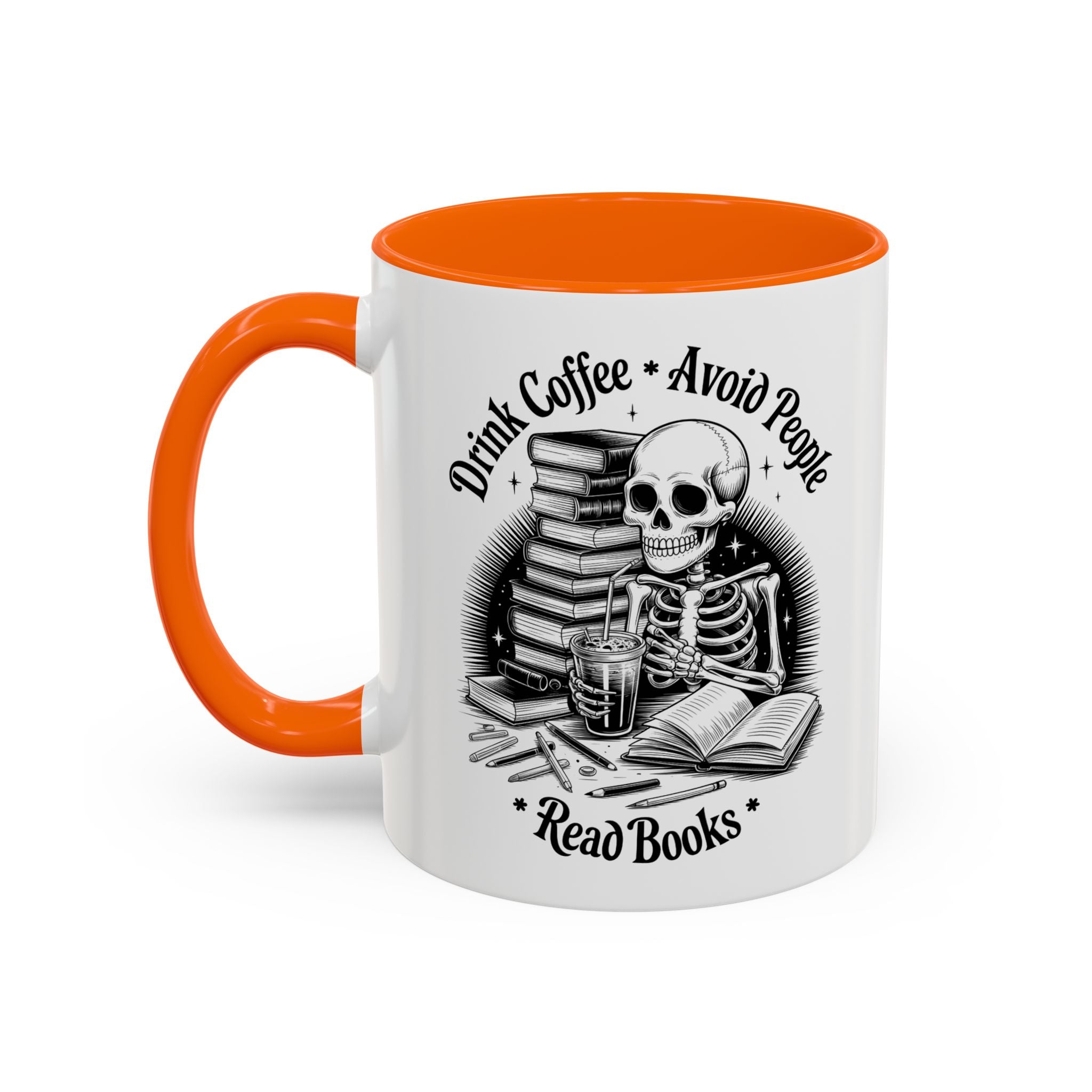 Skeleton Coffee Mug - Drink Coffee, Avoid People funny adult humor