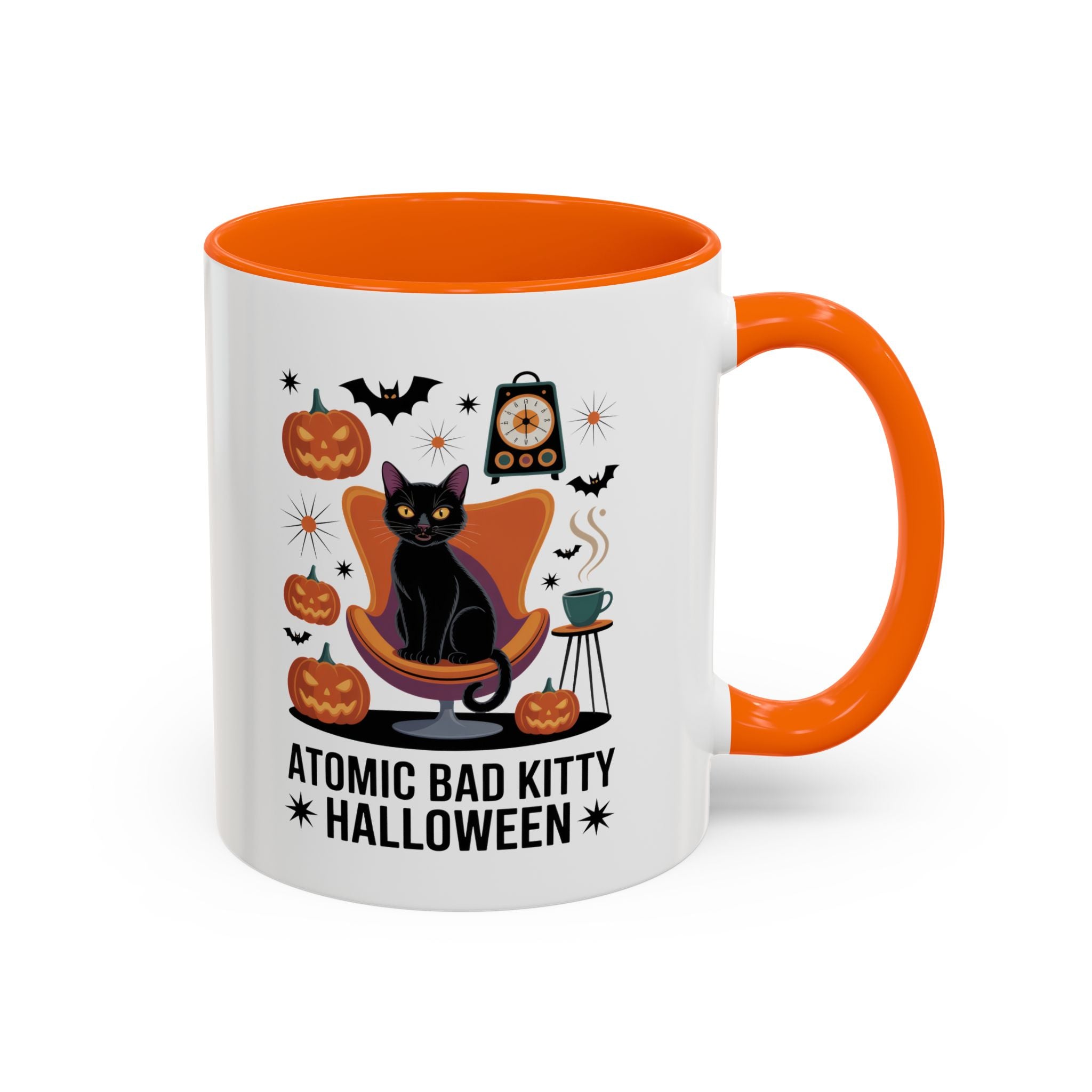 Halloween Themed Coffee Mug – Atomic Bad Kitty Design