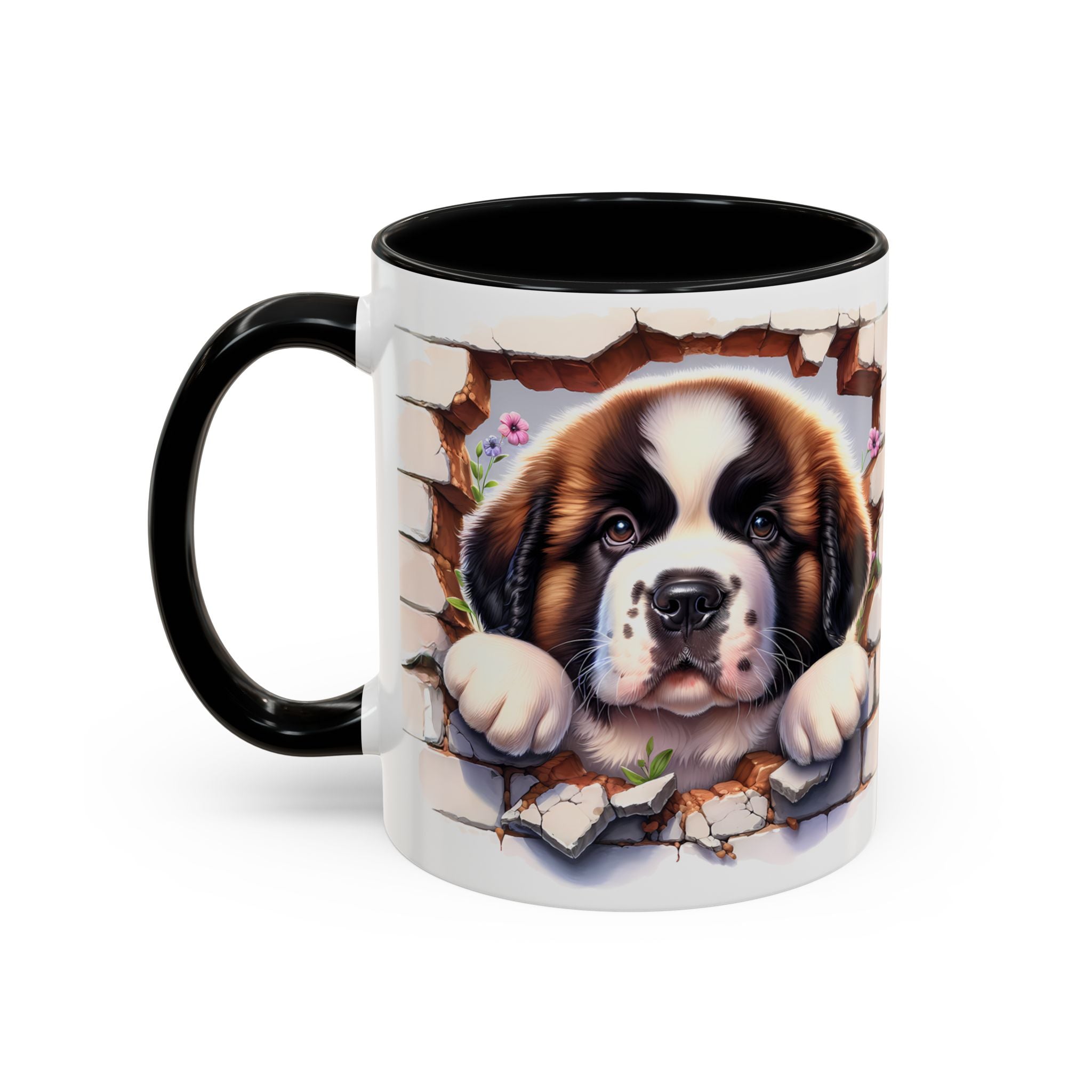 Cute Dog Breakthrough Accent Coffee Mug - Gift for Dog Lovers, Home Decor, Personalized Pet Mug, Puppy Lover's Kitchenware