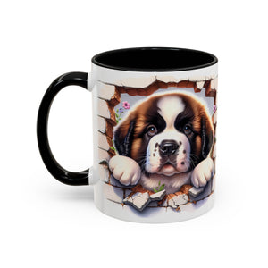 Cute Dog Breakthrough Accent Coffee Mug - Gift for Dog Lovers, Home Decor, Personalized Pet Mug, Puppy Lover's Kitchenware
