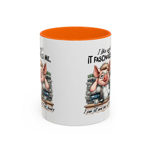 Whimsical Pig Coffee Mug, Funny Gift for Animal Lovers, Unique Office Mug, Cute Coffee Cup, Perfect for Birthdays, Holidays