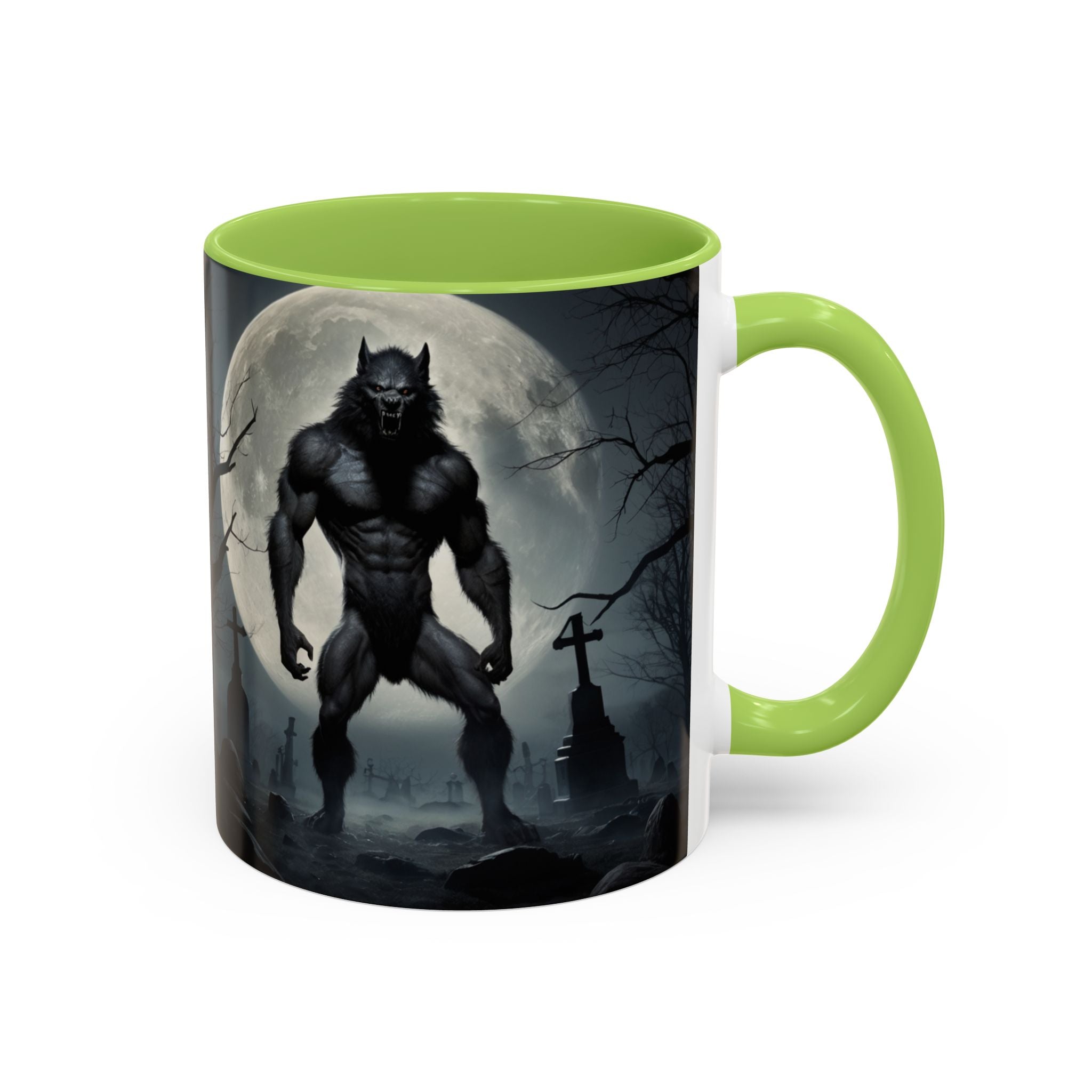 Werewolf Moon Coffee Mug — Gothic Graveyard Accent Mug (11/15oz) fantasy