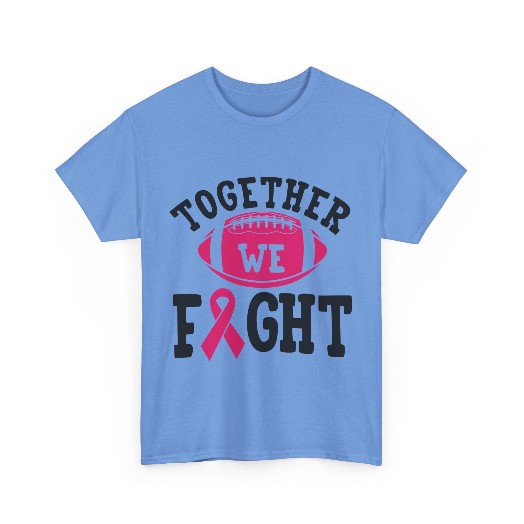Together We Fight Football Tee, Awareness T-Shirt, Breast Cancer Support Shirt, Unisex Cotton Tee, Game Day Apparel, Gift for Him/Her