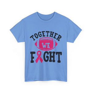 Together We Fight Football Tee, Awareness T-Shirt, Breast Cancer Support Shirt, Unisex Cotton Tee, Game Day Apparel, Gift for Him/Her