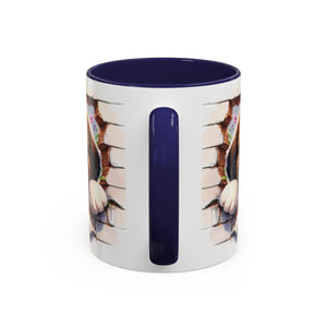 Cute Dog Breakthrough Accent Coffee Mug - Gift for Dog Lovers, Home Decor, Personalized Pet Mug, Puppy Lover's Kitchenware