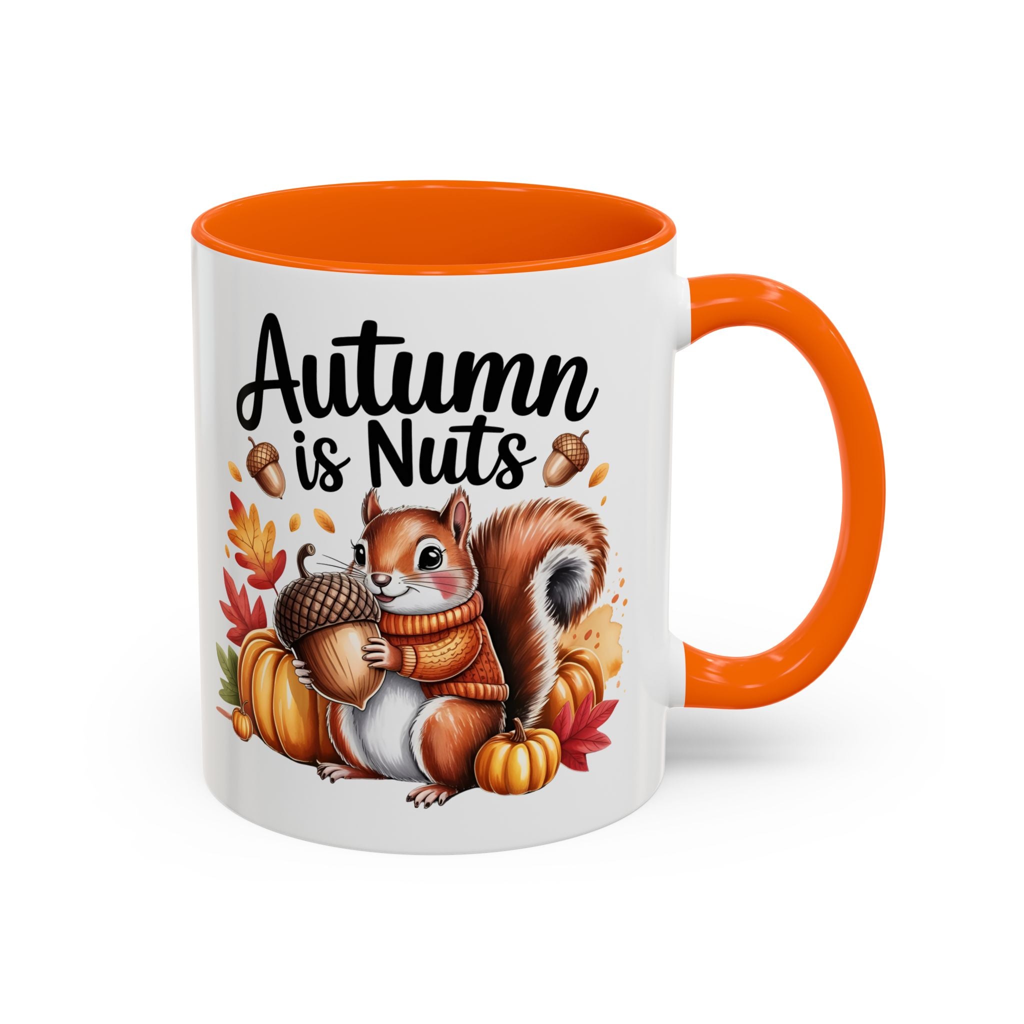 Autumn is nuts  Accent Coffee Mug - Perfect for Fall Celebrations nature and animal lovers
