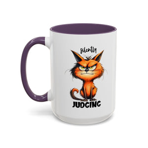 sarcasm attitude  Cat Coffee Mug - Just Judging - Perfect Gift for Cat Lovers, Pet Owners, Birthdays,  Funny Mug