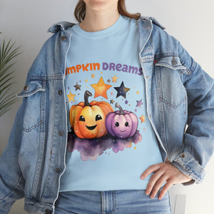 Halloween t shirt pumpkin dreams pastel colors gift for whole family fall fun stocking stuffer Unisex Heavy Cotton Tee