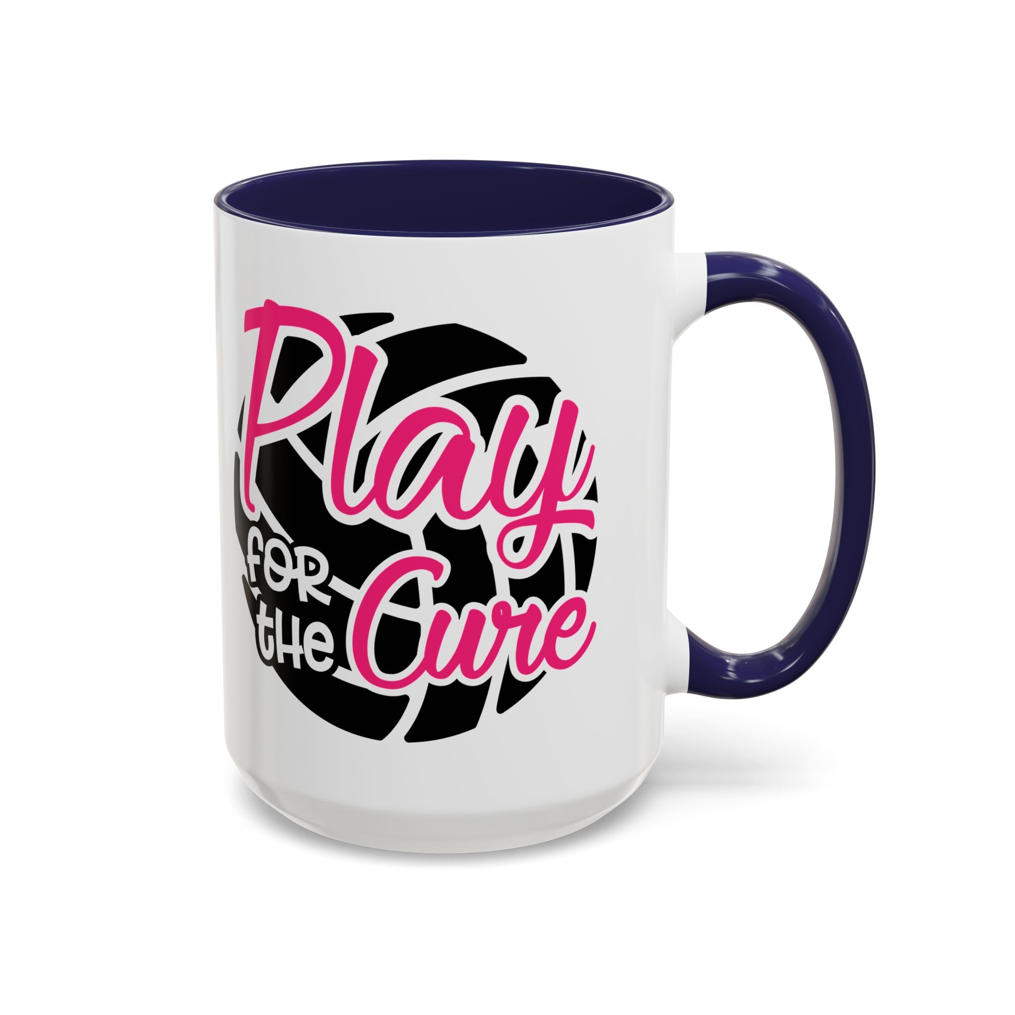 Volleyball  Coffee Mug, Play for the Cure Cup, Sports Gift , Athletes, Cancer Awareness, Inspirational Mug