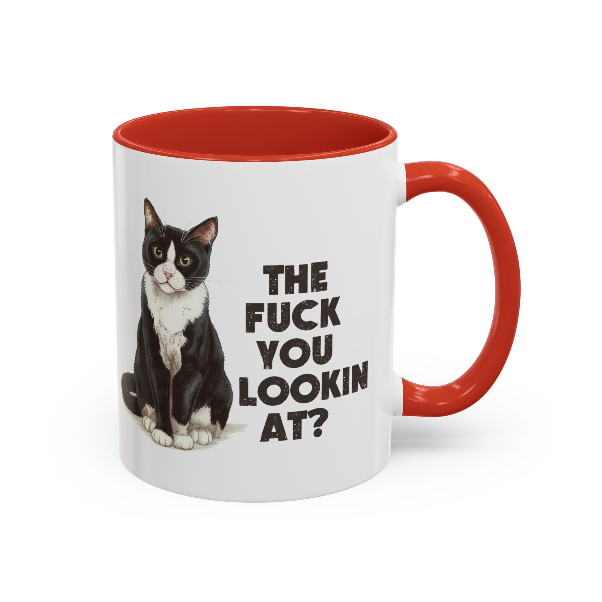 Humorous Cat Accent Coffee Mug - "What You Lookin' At?" 11/15oz attitude and sarcasm