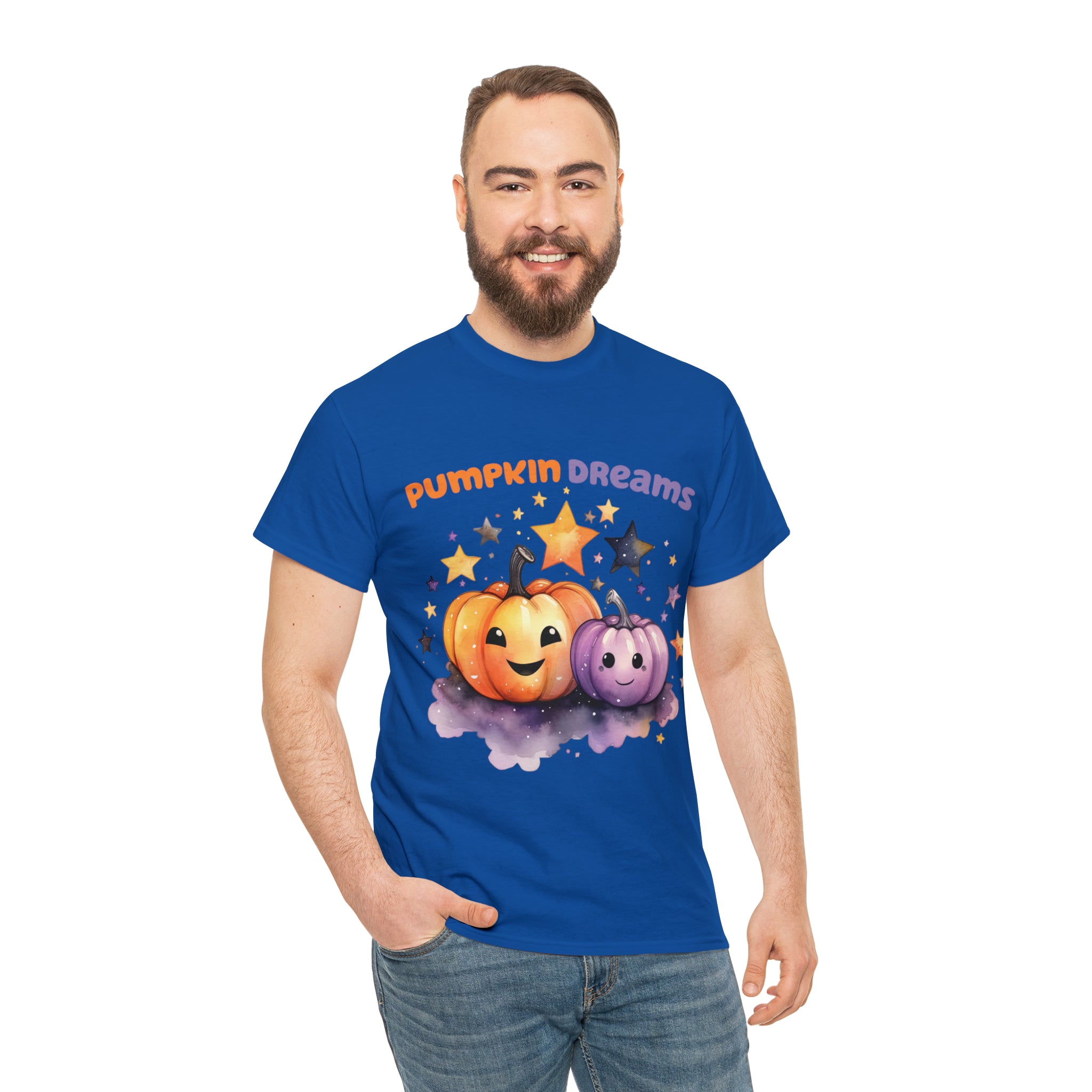 Halloween t shirt pumpkin dreams pastel colors gift for whole family fall fun stocking stuffer Unisex Heavy Cotton Tee