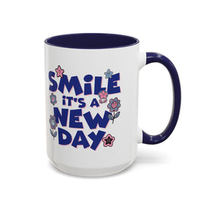 Inspirational Flower Design Coffee Mug - "Smile It's a New Day" - Perfect Gift for Coffee Lovers
