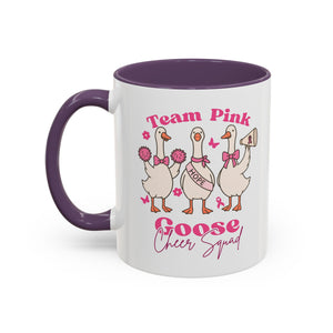cancer awareness Team Pink Goose Cheer Squad Coffee Mug - Cute Animal Mug for Fun Gifts,   Home Decor/Office Use
