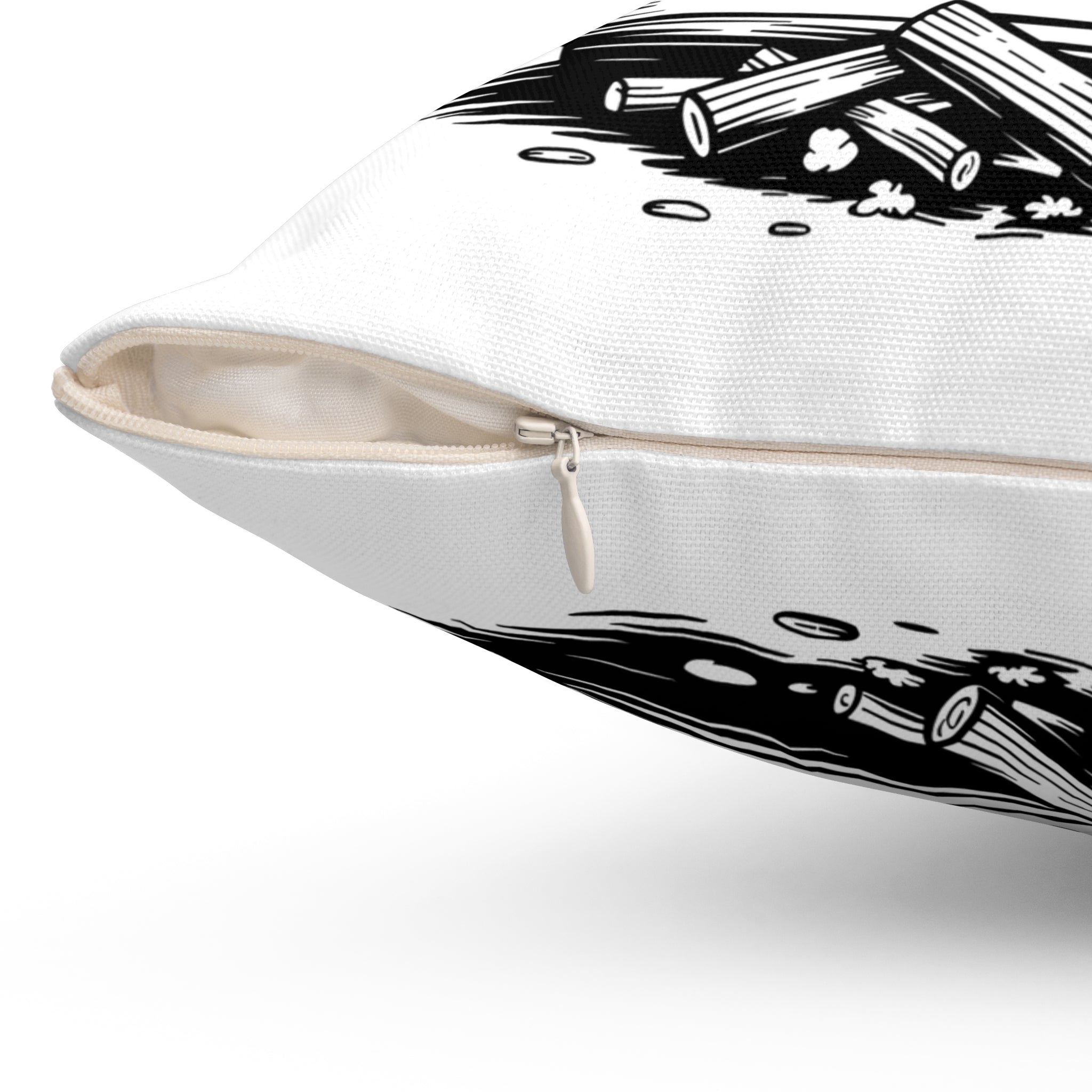 Spun Polyester Square Pillow — 'A Clean Beaver Always Gets More Wood' Funny Retro Wildlife Throw Pillow