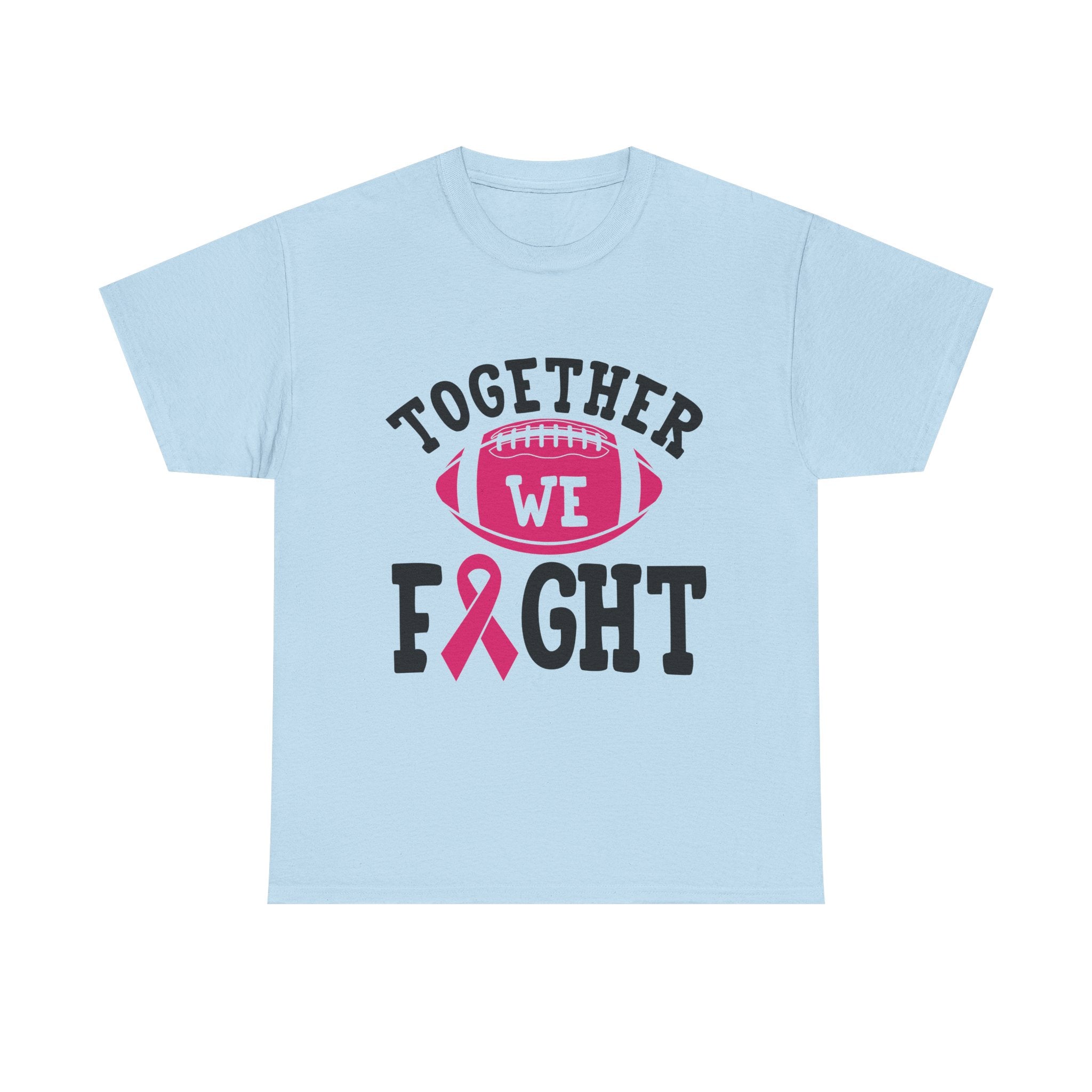 Together We Fight Football Tee, Awareness T-Shirt, Breast Cancer Support Shirt, Unisex Cotton Tee, Game Day Apparel, Gift for Him/Her