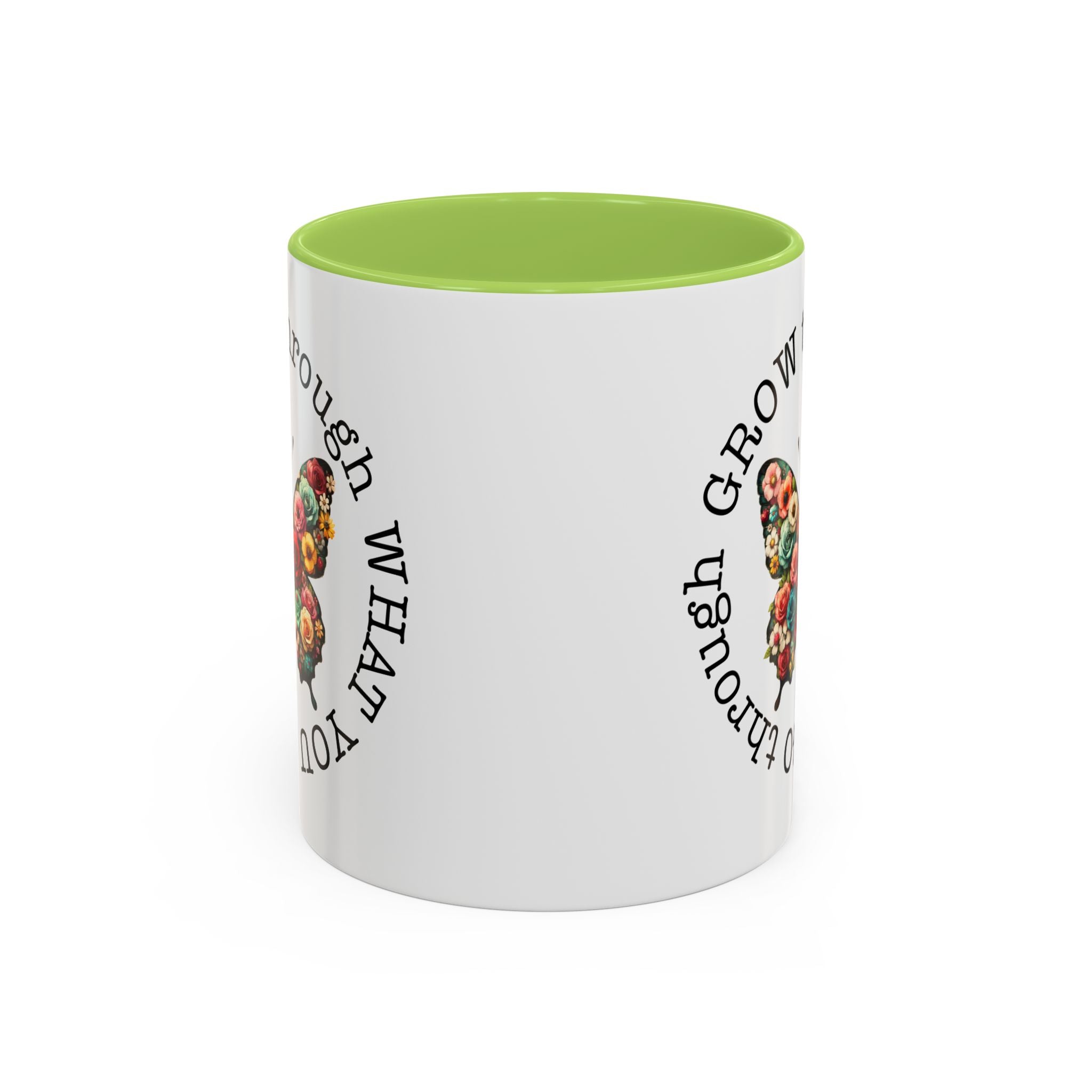 Inspirational Butterfly Coffee Mug  Grow Through What You Go Through positive vibe