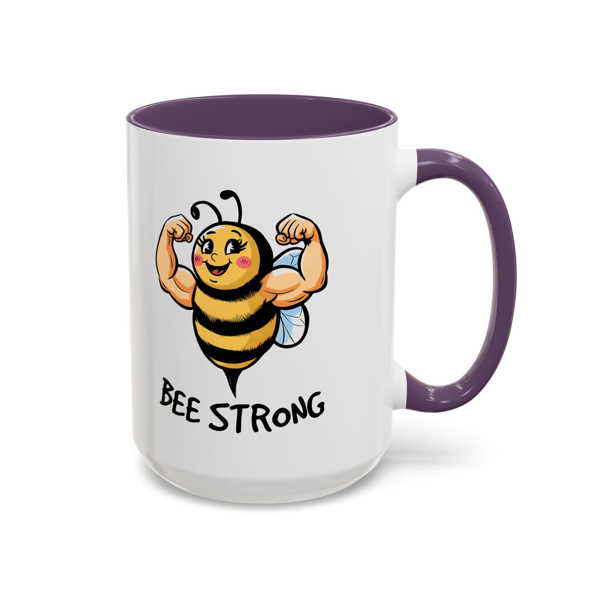 Bee Strong Accent Coffee Mug - Motivational Mug for Strength and mental health