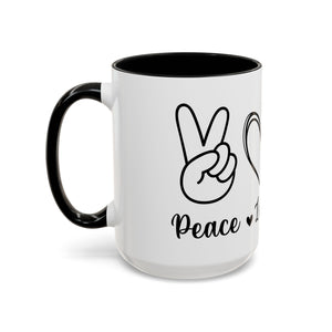 peace love coffee Accent Coffee Mug (11, 15oz)