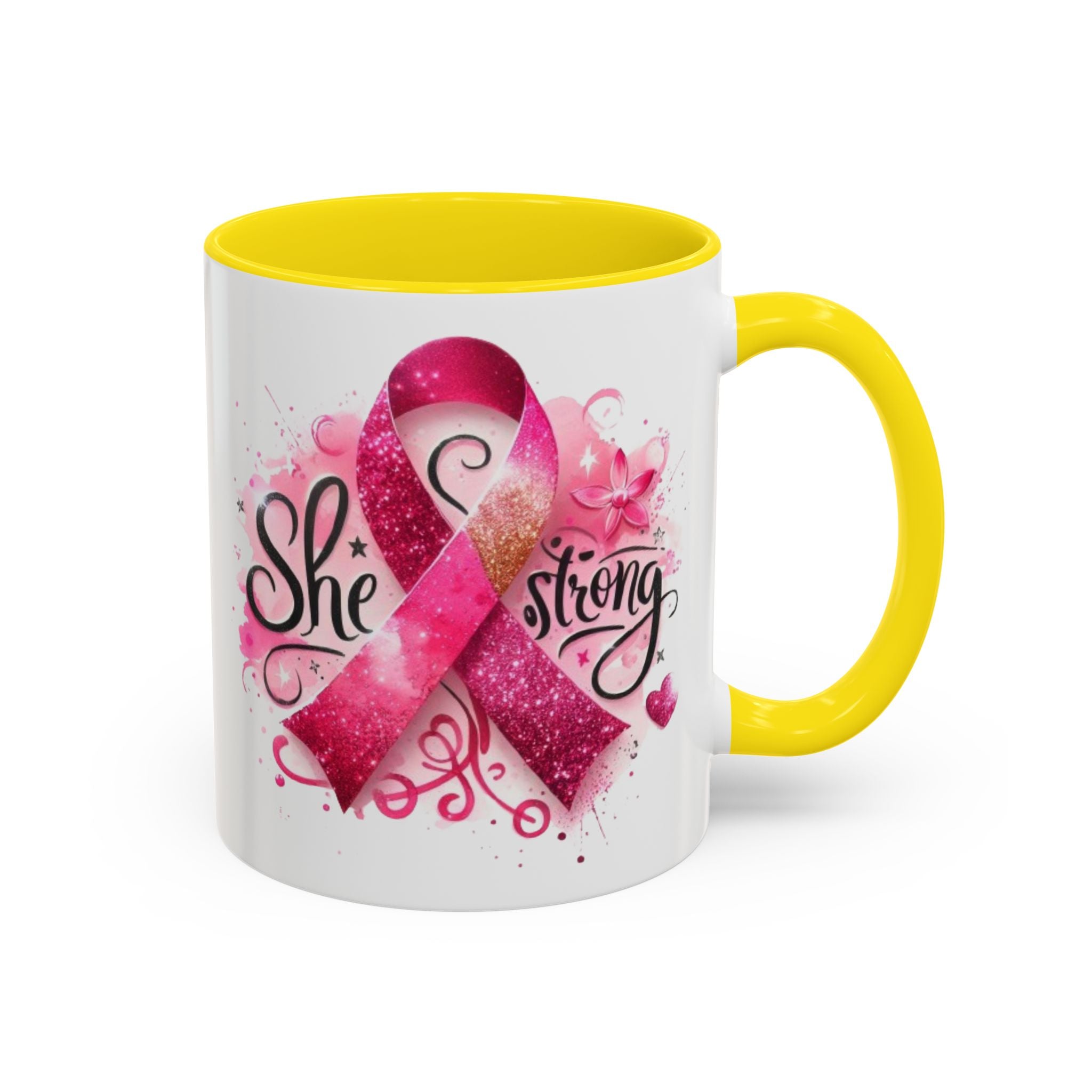 Empowering Pink Ribbon Coffee Mug - Gift for Survivors, Breast Cancer Awareness, Motivational Mug, Inspirational Drinkware, Self-Care Gift