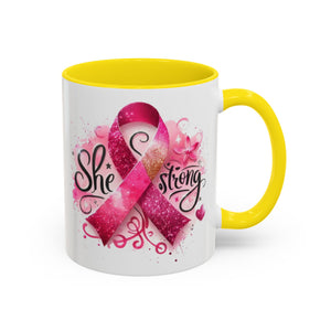 Empowering Pink Ribbon Coffee Mug - Gift for Survivors, Breast Cancer Awareness, Motivational Mug, Inspirational Drinkware, Self-Care Gift