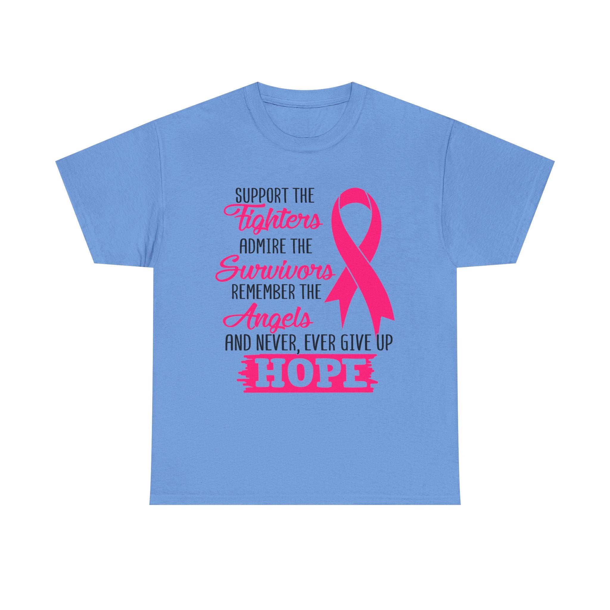 Hope Support Cotton Tee for Fighters and Survivors, Awareness T-Shirt, Breast Cancer Gift, Inspirational Apparel, Unisex Charity Shirt