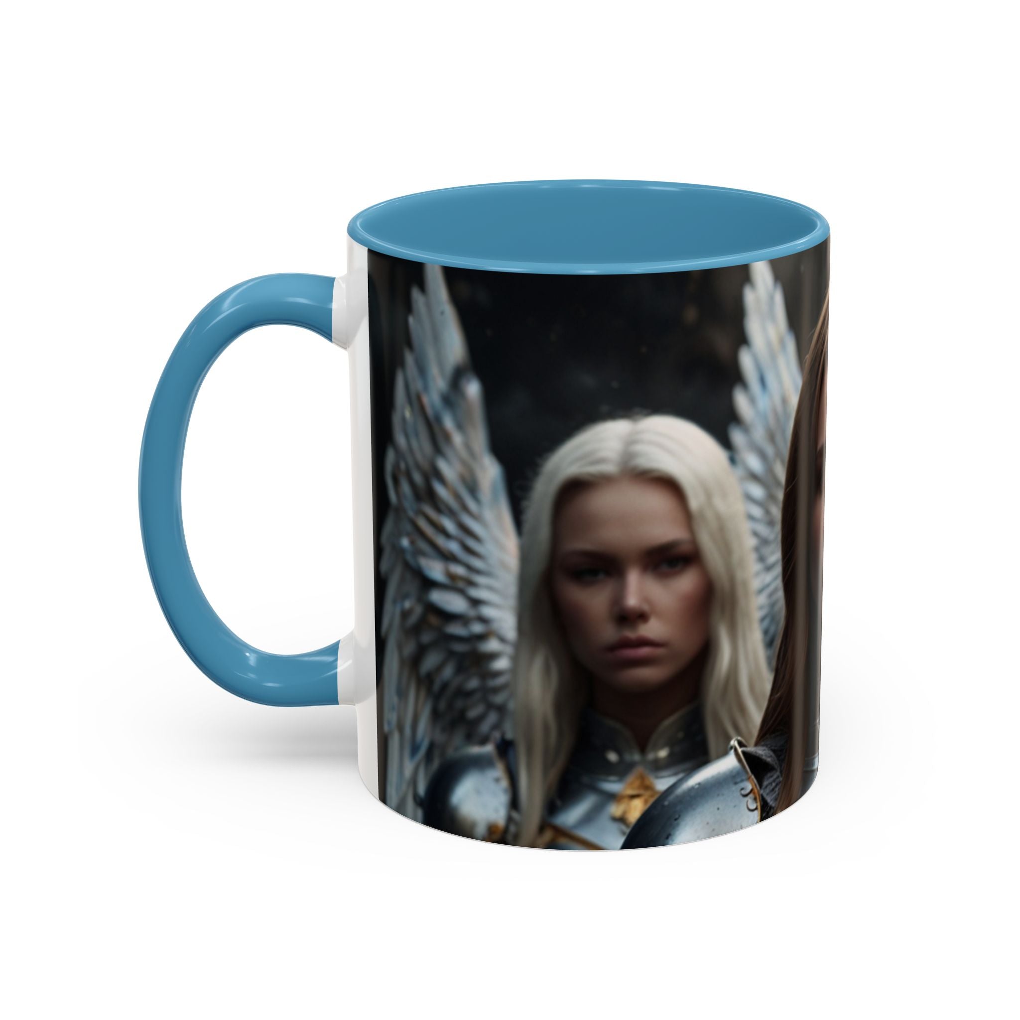 Warrior Angel Accent Coffee Mug - 11 or 15oz Ceramic Mug for Fantasy Lovers